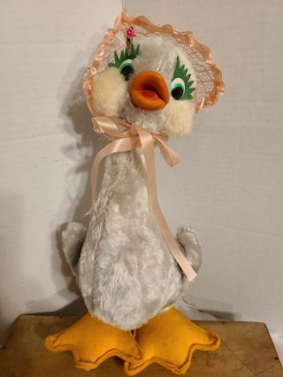 Vintage Rushton Mother Goose Plush Duck Easter Stuffed Animal Star Creation