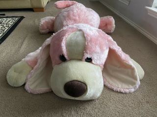 Toys R Us 2000 Geoffrey Animal Alley Pink Plush Soft Stuffed Animal Dog 44”x30”
