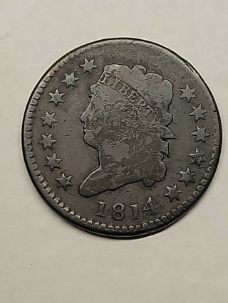 1814 Coronet Liberty Head Large One Cent Copper Penny Coin Matron Plain 4 Var