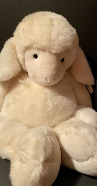 Xtra Large Russ Berrie Fluffles Bean Bag Bottom Plush Lamb With Tag 20” Sitting