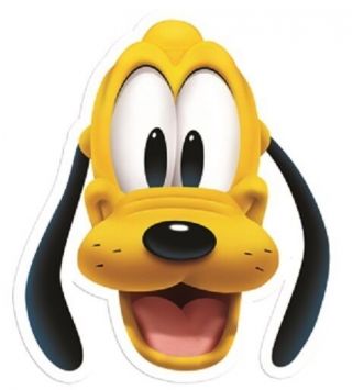 Pluto Disney Single 2d Card Fun Face Mask.  Great For Children 