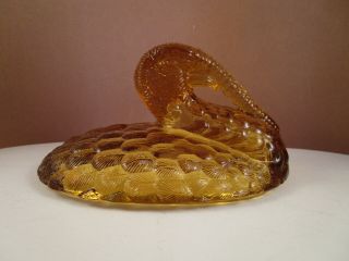 Vintage Smith Wright Amber Glass Turkey Covered Candy Dish Replacement Lid Only