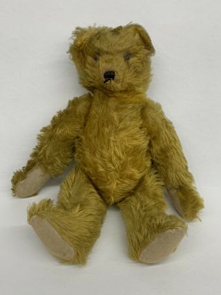 Vintage 16” Gold Mohair Jointed Teddy Bear