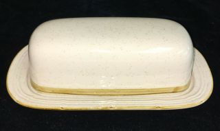 Crown Manor Stoneware Floral Garden Butter Dish & Cover