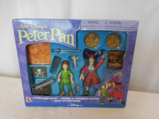 Disney World Peter Pan Captain Hook Pvc Action Figure Playset Vintage Mattel