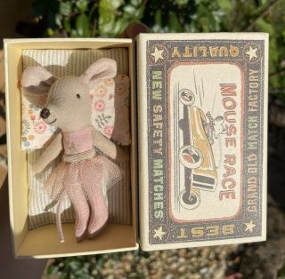 Maileg Retired Matchbox Mouse Little Sister Ballerina Mouse