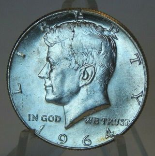 1964 - Silver - Kennedy Half Dollar - Error - Cracked Planchet