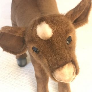 Hansa 17” Inches Brown Cow Realistic Stuffed Plush Animal Poseable