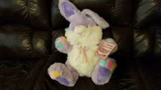 Dan Dee Purple Bunny Rabbit Plush Hoppy Hopster Easter Vintage Pastel Feet