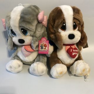 Sad Sam & Honey Applause I Love You Plush Basset Hound Puppy Toy 12 " Vintage