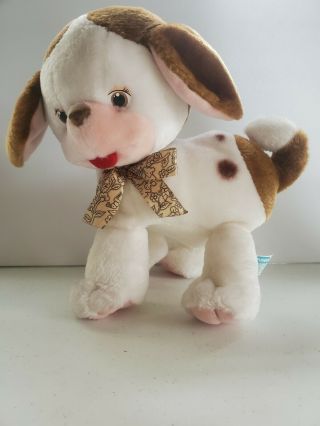 Playskool The Pokey Little Puppy Dog 11 " Plush White Brown Spots Vintage 1988