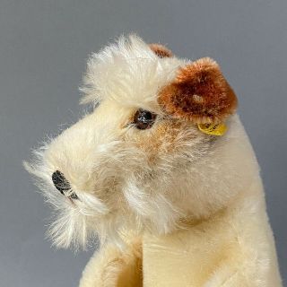 STEIFF Foxy Terrier Dog Hand Puppet 1968 - 78 German Button Mohair Airedale Toy 3