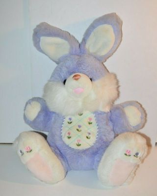 Dan Dee Hoppy Hopster Plush Easter Bunny Purple Flowers 24 " Large Rabbit Pastel