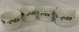 Gibson Everyday Housewares Christmas Holly Berries Coffee Cup - Set Of 4