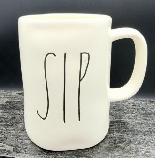 Rae Dunn Sip Coffee Tea Drink Mug Cup Large Letter Magenta M Stamp Bottom 2016