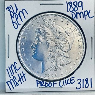 1889 Bu Gem Morgan Silver Dollar Coin 3181 Unc Ms,