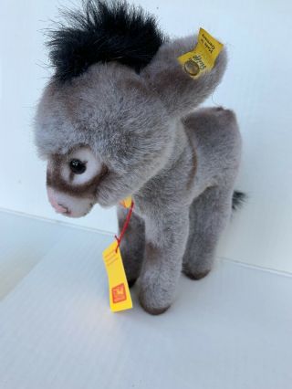 Vintage Steiff “grissy” Donkey With Tags Germany
