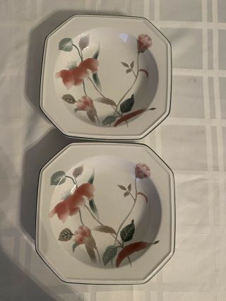 Mikasa Continental Silk Flowers Set Of 2,  8 1/4 " Rim Soup Bowls