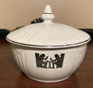 Vintage Hall Superior China Tavern Silhouette Covered Bowl 5 1/4”