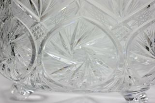 Vintage Brilliant Large Cut Glass Footed Punch Bowl Crystal,  Lausitzer?,  Germany 3