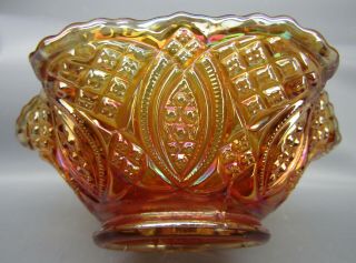 7309 Imperial Diamond Ring Marigold Carnival Glass Ruffled 5½ " Berry Bowl