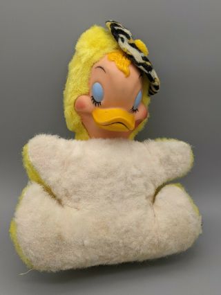 Vintage Rubber Face Stuffed Duck Bird - Columbia Toy Products Rushton Style