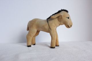 Vintage Steiff Donkey C.  1930 No Harness Or Tag Soft Velour Cotton.  Hand Stiched