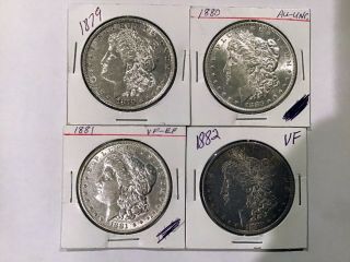 Morgan Silver Dollars 1879,  1880,  1881,  1882