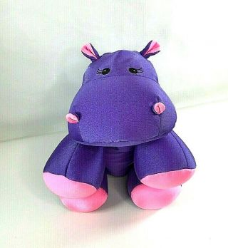 Moshi Microbead Purple Pink Hippo Stuffed Plush Pillow Micro Bead Hippopotamus
