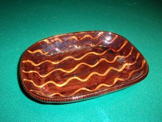Vintage Jeff White Redware Pottery Serving Dish,  Signed,  1988,  Perfect