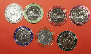 7 Ajman Space Jfk Kennedy Silver Coins Mnh 200349