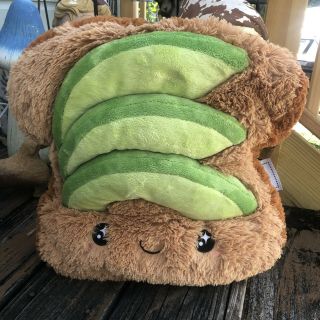 Squishable Comfort Food Avocado Toast Pillow Plush 15” Brown Green Novelty Toy