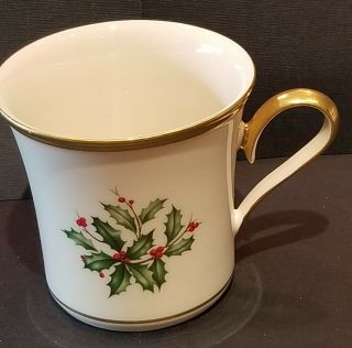 Vintage Lenox China Holiday Dimensions Holly Berries Coffee Mug Cup (1970 