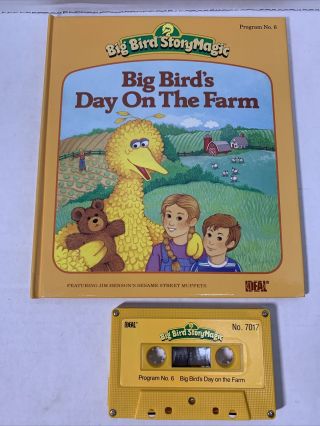 Big Bird Story Magic Book And Tape Cassette 6 Big Birds Day On The Farm