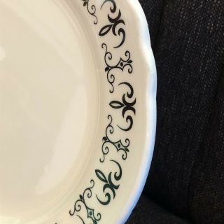 Homer Laughlin Dinner Plate White Black Scalloped Gothic Scroll Restaurant 10” 3