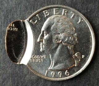 1996 P 25c Washington Quarter Dollar,  Double - Struck Off - Center Error