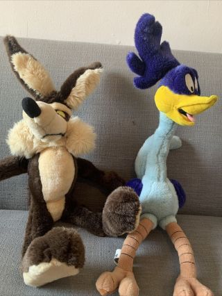 Vintage 1995/97 Looney Tunes Wile E Coyote Roadrunner 19 " Poseable Plush
