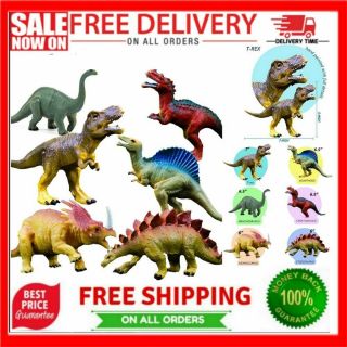 Realistic Dinosaur Figure Toys 6 Pack 7 Large Size Plastic Dinosaur Set For Kids