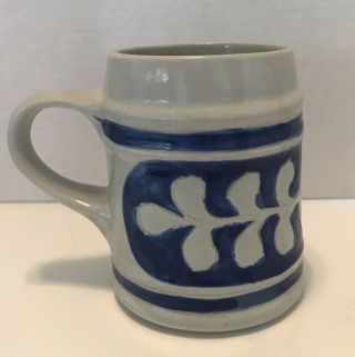 Colonial Williamsburg Salt Glazed Cobalt Blue Coffee Mug Tankard Mug 14 Oz.