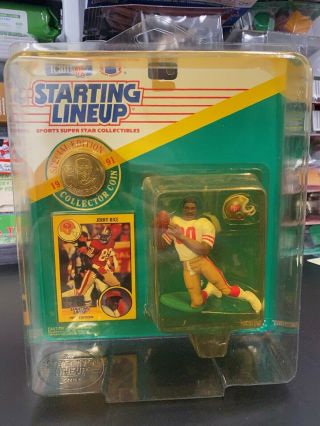 1991 Jerry Rice Starting Lineup With Coin And Card.  Double Boxed