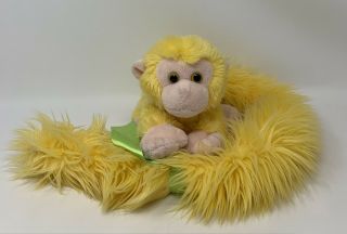 Aurora Fluffy Tail Friends Yellow Monkey Plush Stuffed Animal Toy 32.  5” Long