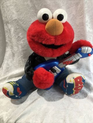 Tyco Rock And Roll Elmo With Guitar Plush Doll Toy 1998 Sings Songs Shakes