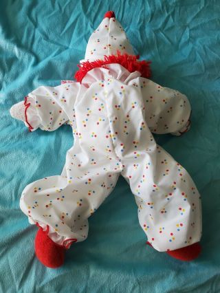 Baby Gund Popcorn Clown Plush Red White Yellow Blue Polka Dot Vintage Baby Toy 3