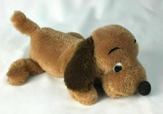 Vtg 1973 Dakin Drooper The Dog 11 " Plush Toy Stuffed Animal Brown Nutshells
