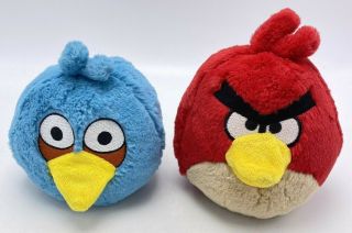 Angry Birds Blue Red Bird Bomb 6 " Plush Ball Stuffed Animal (no Sound)