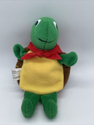 Vintage 6 " Plush Franklin The Turtle Stuffed Doll Kids Can Press Hand Puppet