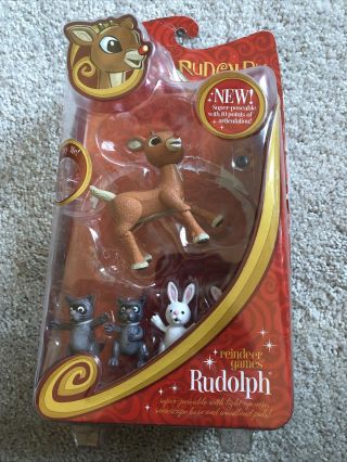 2008 Rudolph The Red Nose Reindeer Figure Light Up Nose With Mud Cover