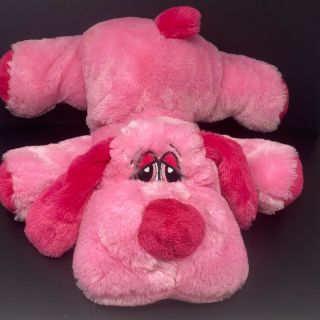 Dan Dee Hot Pink Dog Plush Pillow 24 " Floppy Jumbo Stuffed Laying Down Fast Ship