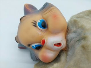 Vtg Plush My Toy Rubber Faced Kitty Surprise Big Eyes Plush Stuffed Animal 8 "