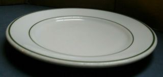 Vintage Green Stripe Dinner Plate 9 3/4 " Shenango Lawrence China Restaurantware